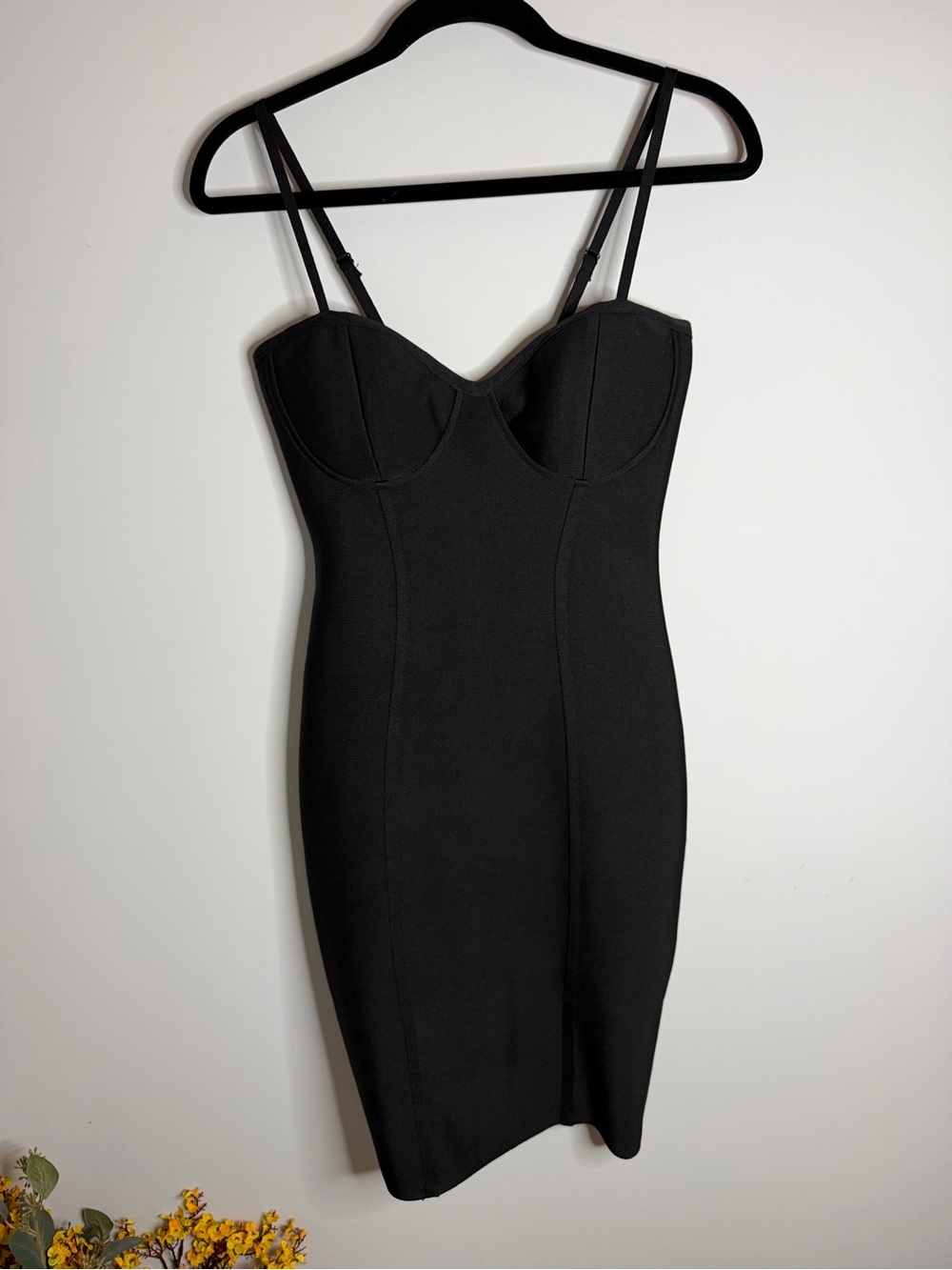 Windsor Black Bustier Midi Dress